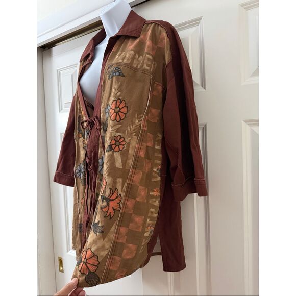 Free People Burgundy and Brown Kimono - Picture 10 of 11